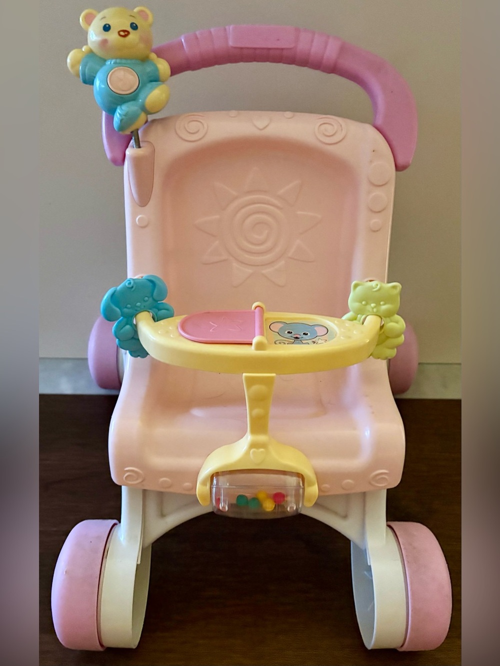 Fisher-Price Brilliant Basics Stroll Along Walker Sturdy Toy Doll Stroller
